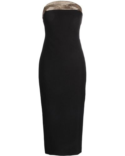 Genny Vestido midi con lentejuelas - Negro