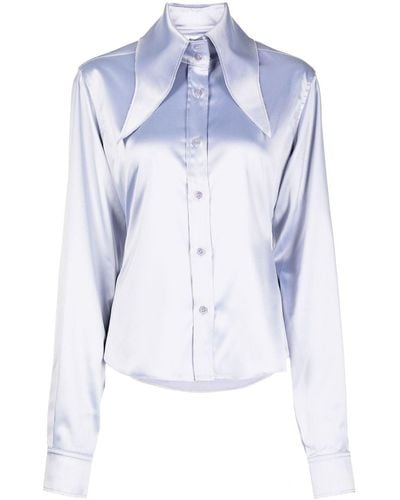 16Arlington Ione Oversize-collar Shirt - Blue