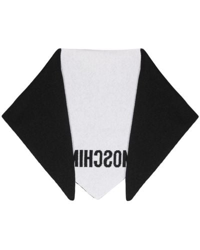Moschino Écharpe bicolore à logo imprimé - Noir