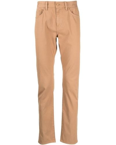 BOSS Mid-rise Slim-fit Trousers - Natural