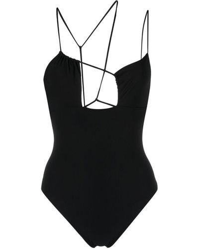 Nensi Dojaka Multi-strap Design Swimsuit - Black