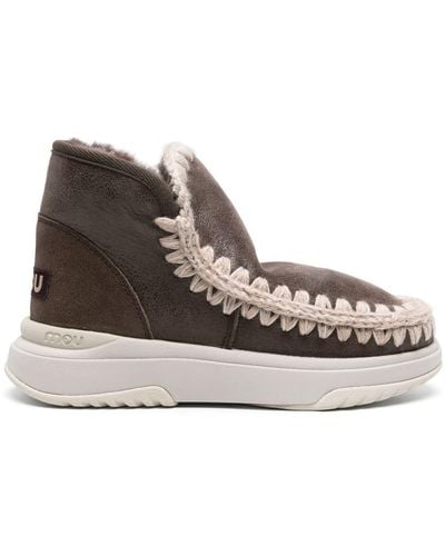 Mou Eskimo Leather Trainer Boots - Brown