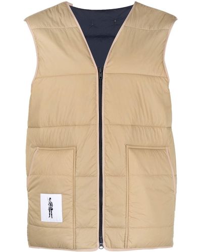 Mackintosh Gilet matelassé à patch logo - Bleu