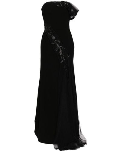Saiid Kobeisy Embellished Off-shoulder Gown - Black
