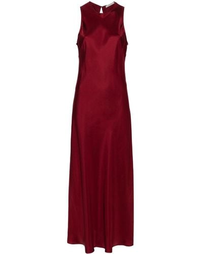 Asceno Valencia Silk Maxi Dress - Red