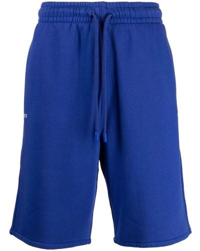 Off-White c/o Virgil Abloh Pantalones cortos de chándal con logo estampado - Azul
