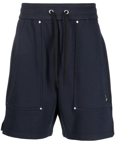 Moose Knuckles Shorts mit Logo-Schild - Blau