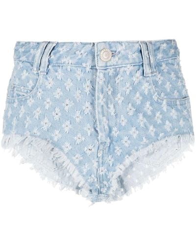 Isabel Marant Pantalones cortos con efecto envejecido - Azul