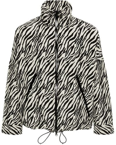 Song For The Mute Zebra-print Zip-up Jacket - Black