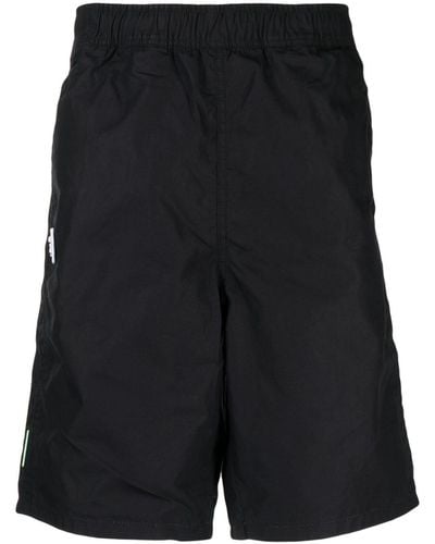 Aape By A Bathing Ape Logo-embroidered Cotton Track Shorts - Black