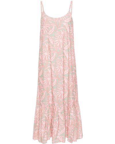 Woolrich Leaf-print Maxi Dress - Pink