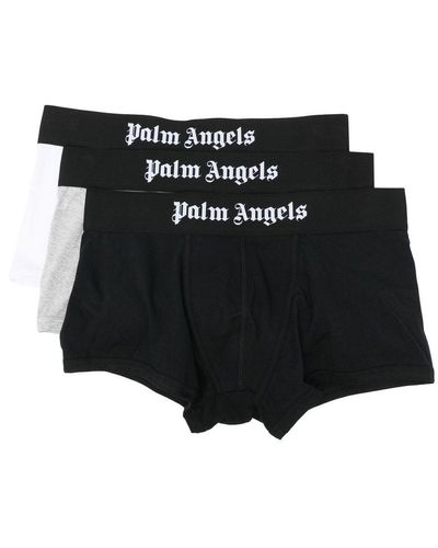 Palm Angels 3 Boxer Set With Logo In Black, Gray And White