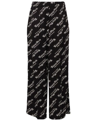 KENZO Verdy Logo-print Pajama Pants - Black