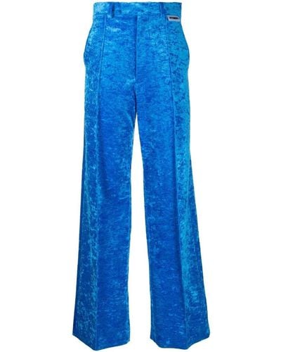 Vetements Velvet High-waisted Pants - Blue