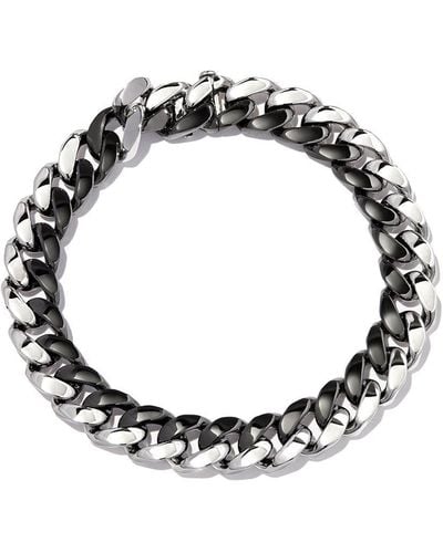 SHAY Bracelet chaîne en or blanc et noir 18ct - Métallisé