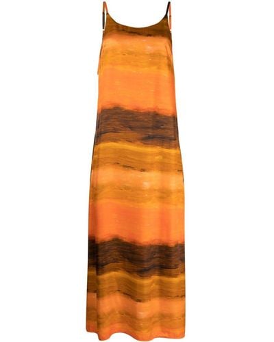 Helmstedt Vestido largo Leva con pintura estampada - Naranja