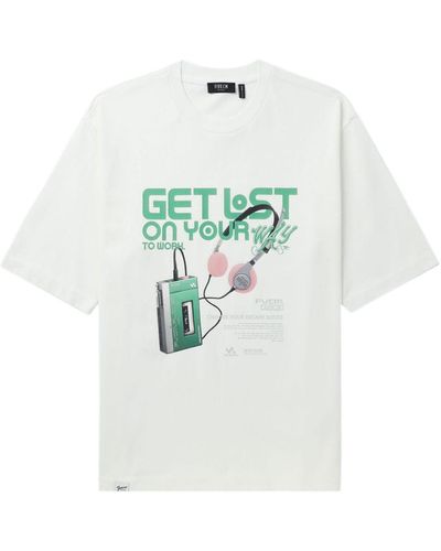 FIVE CM Graphic-print Cotton T-shirt - White