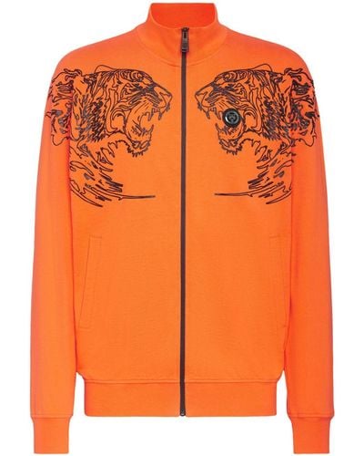Philipp Plein Logo-print Cotton Jacket - Orange