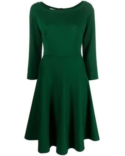 Charlott Long-sleeve Wool Midi Dress - Green