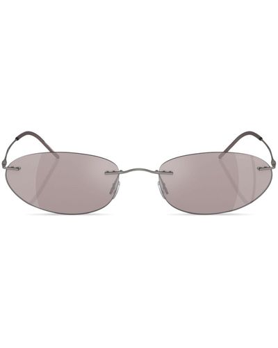 Giorgio Armani Rimless Oval-frame Sunglasses - Brown