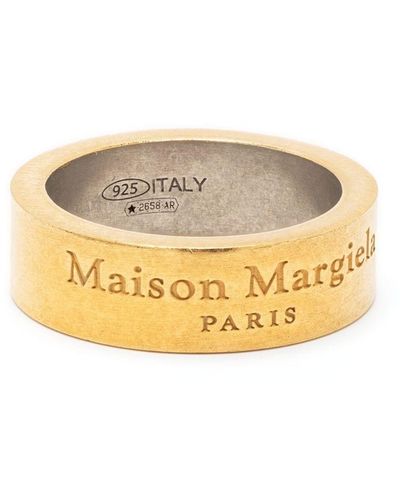 Maison Margiela Logo-engraved Band Ring - Metallic