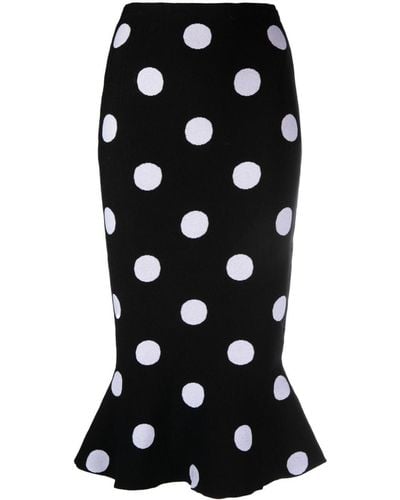 Marni Polka-dot Pattern Midi Skirt - Black