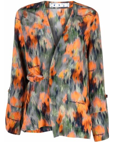 Off-White c/o Virgil Abloh Blouse Met Print - Groen