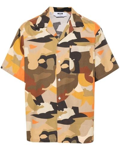 MSGM Overhemd Met Camouflageprint - Metallic