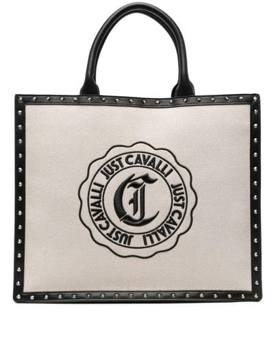 Just Cavalli Shopper Met Geborduurd Logo - Zwart