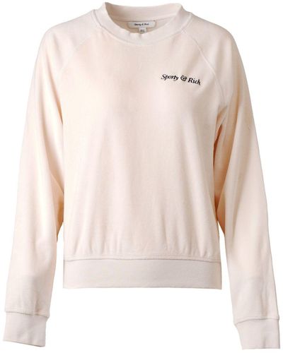 Sporty & Rich Sweater Met Geborduurd Logo - Roze
