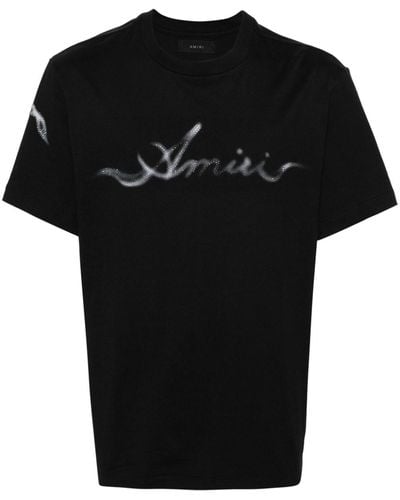 Amiri Smoke ラインストーン Tシャツ - ブラック