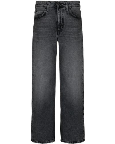 Off-White c/o Virgil Abloh Logo-patch Straight-leg Jeans - Gray