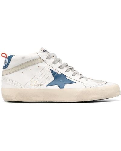 Golden Goose Mid-star Panelled Sneakers - White