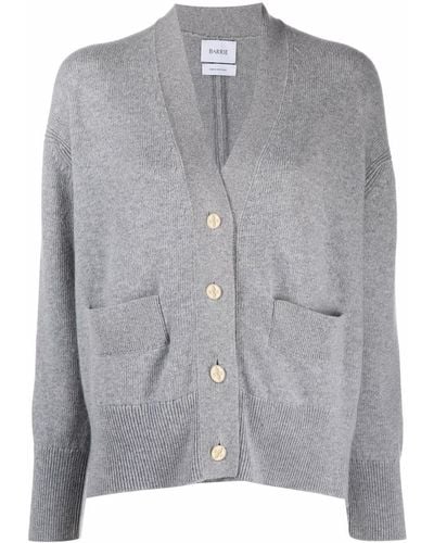 Barrie Rib-detail Cashmere Cardigan - Gray