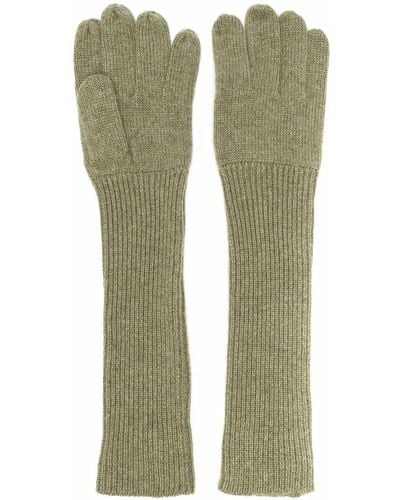 Aspesi Ribbed-knit Cashmere Gloves - Green