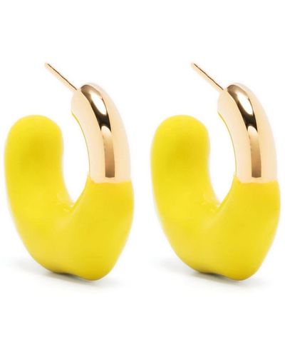 Sunnei Two-tone Hoop Earrings - Yellow