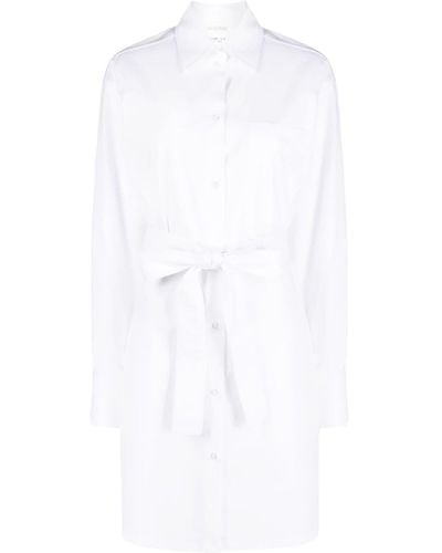 Max Mara Hemdkleid mit Gürtel - Weiß