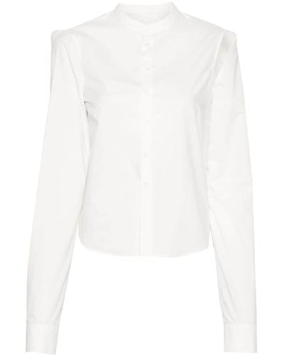 MM6 by Maison Martin Margiela Cut-Out Cotton Shirt - White