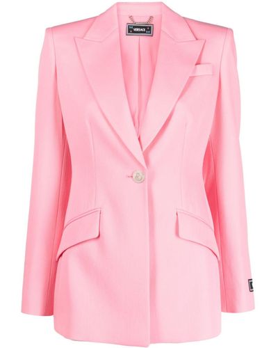 Versace Single-breasted wool blazer - Pink