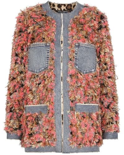 Dolce & Gabbana Fur-effect Jacquard Jacket - Pink