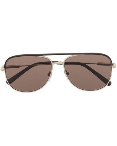 BVLGARI Round-frame Straight-arm Sunglasses - Brown