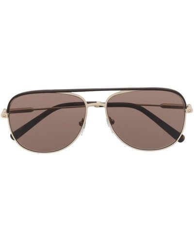 BVLGARI Sonnenbrille mit rundem Gestell - Braun