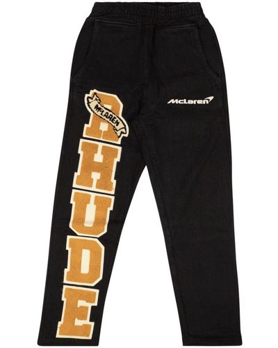 Rhude X Mclaren Broek Met Toelopende Pijpen En Logo-applicatie - Zwart