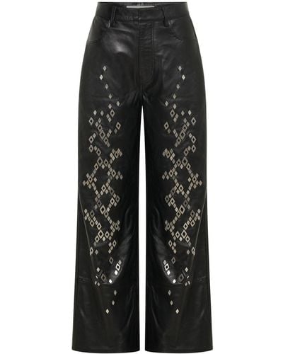 Dion Lee Studded Leather Pants - Black