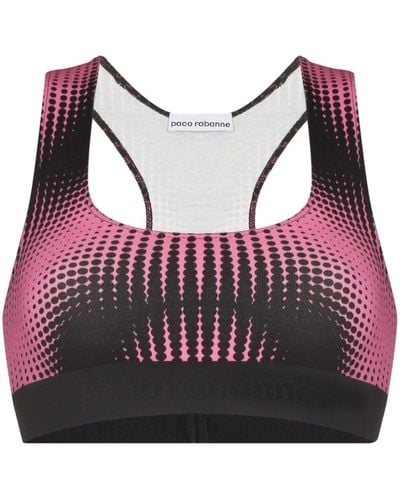 Rabanne Geometric-print Sports Bra - Pink
