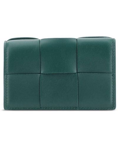 Bottega Veneta Cassete Leather Wallet - Green