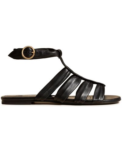 Khaite Flache Perth Sandalen - Schwarz