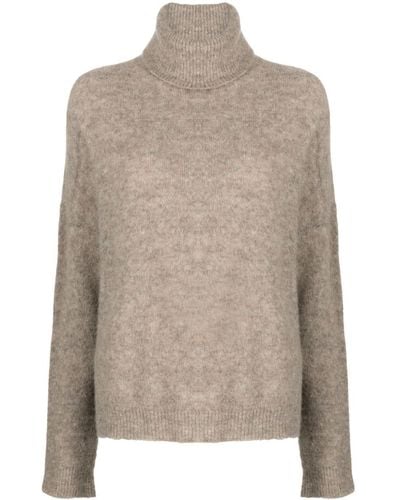 Transit Roll-neck Drop-shoulder Sweater - Brown