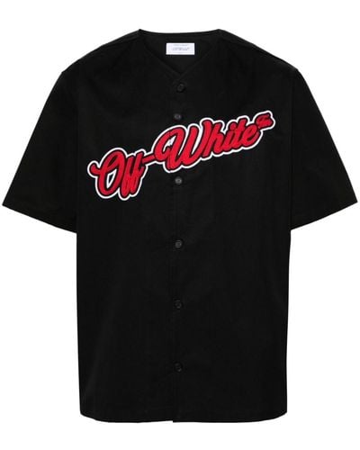 Off-White c/o Virgil Abloh Camisa con logo bordado - Negro