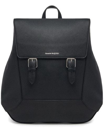 Alexander McQueen The Edge Logo-Lettering Backpack - Black